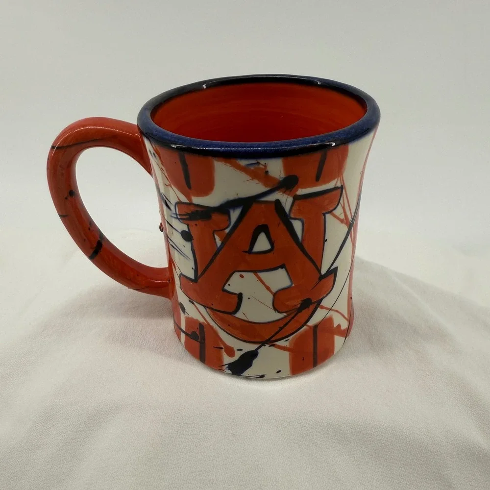 Auburn Tigers AU Coffee Mug Orange Blue White 16oz Art Artsy Drinkware War Eagle